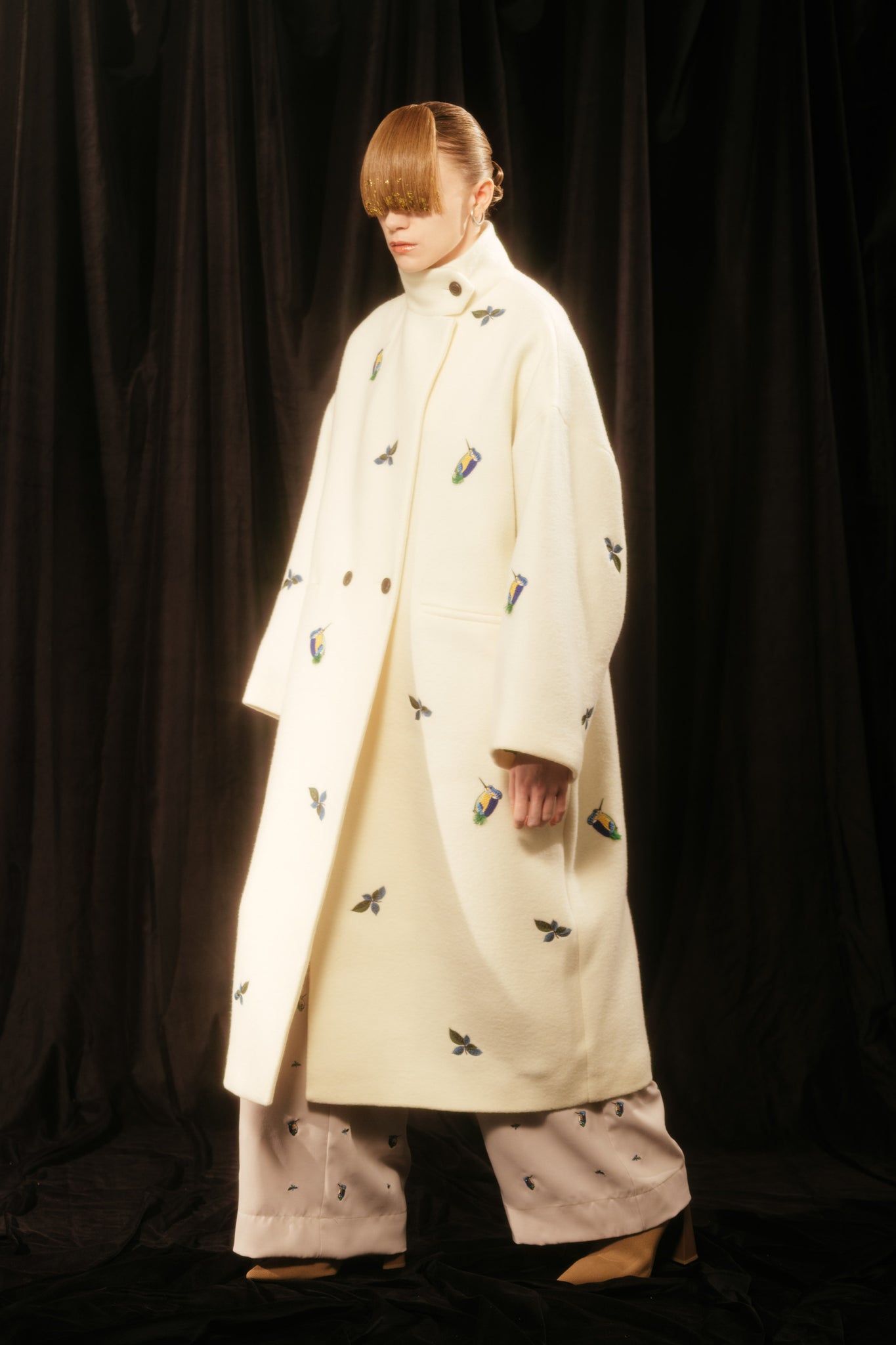 Isokichi Asakura × canaco_ EMBROIDERED STAND COLLAR COAT（SKM-252）