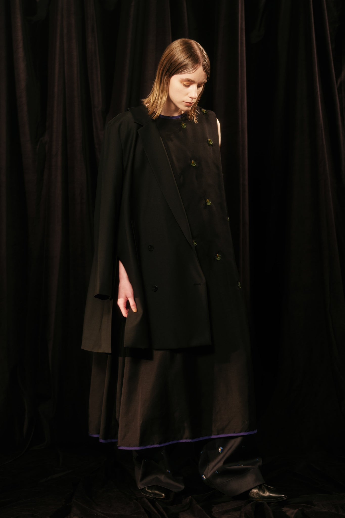 Isokichi Asakura × canaco_ EMBROIDERED NO SLEEVE DRESS（SKM-278）