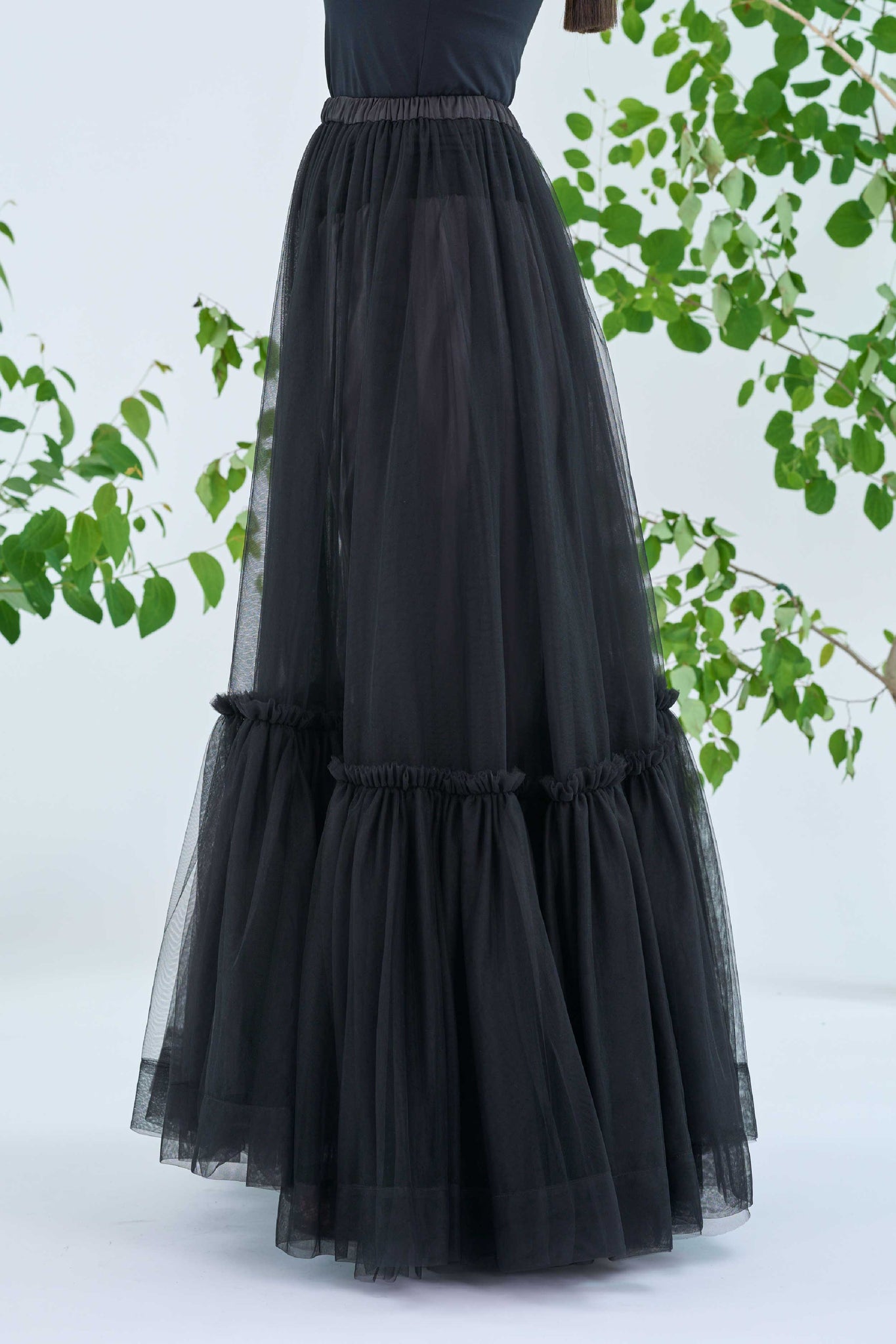 TULLE LONG SKIRT（SKM-199）