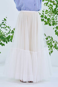 TULLE LONG SKIRT（SKM-199）