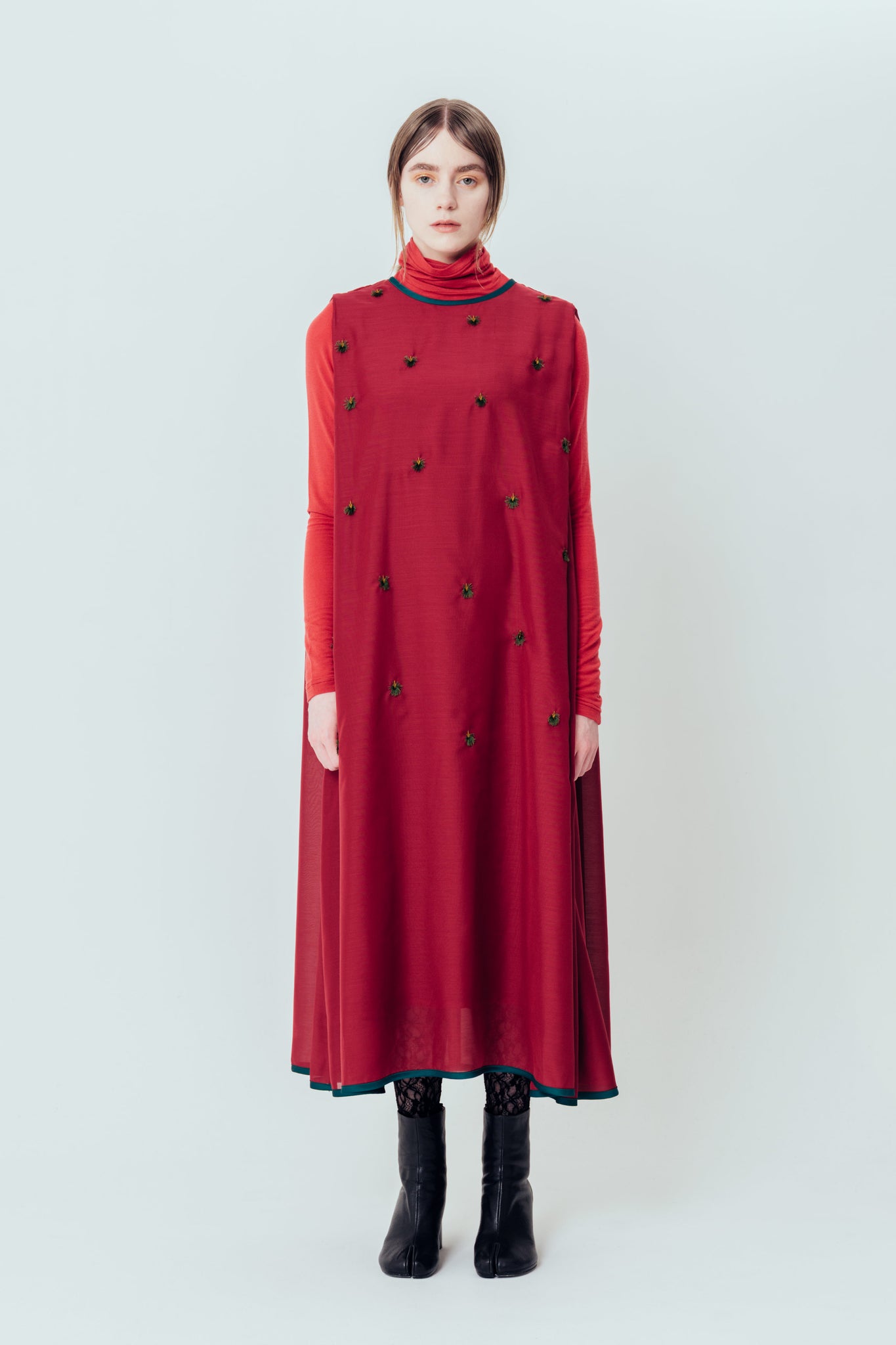 Isokichi Asakura × canaco_ EMBROIDERED NO SLEEVE DRESS（SKM-278）