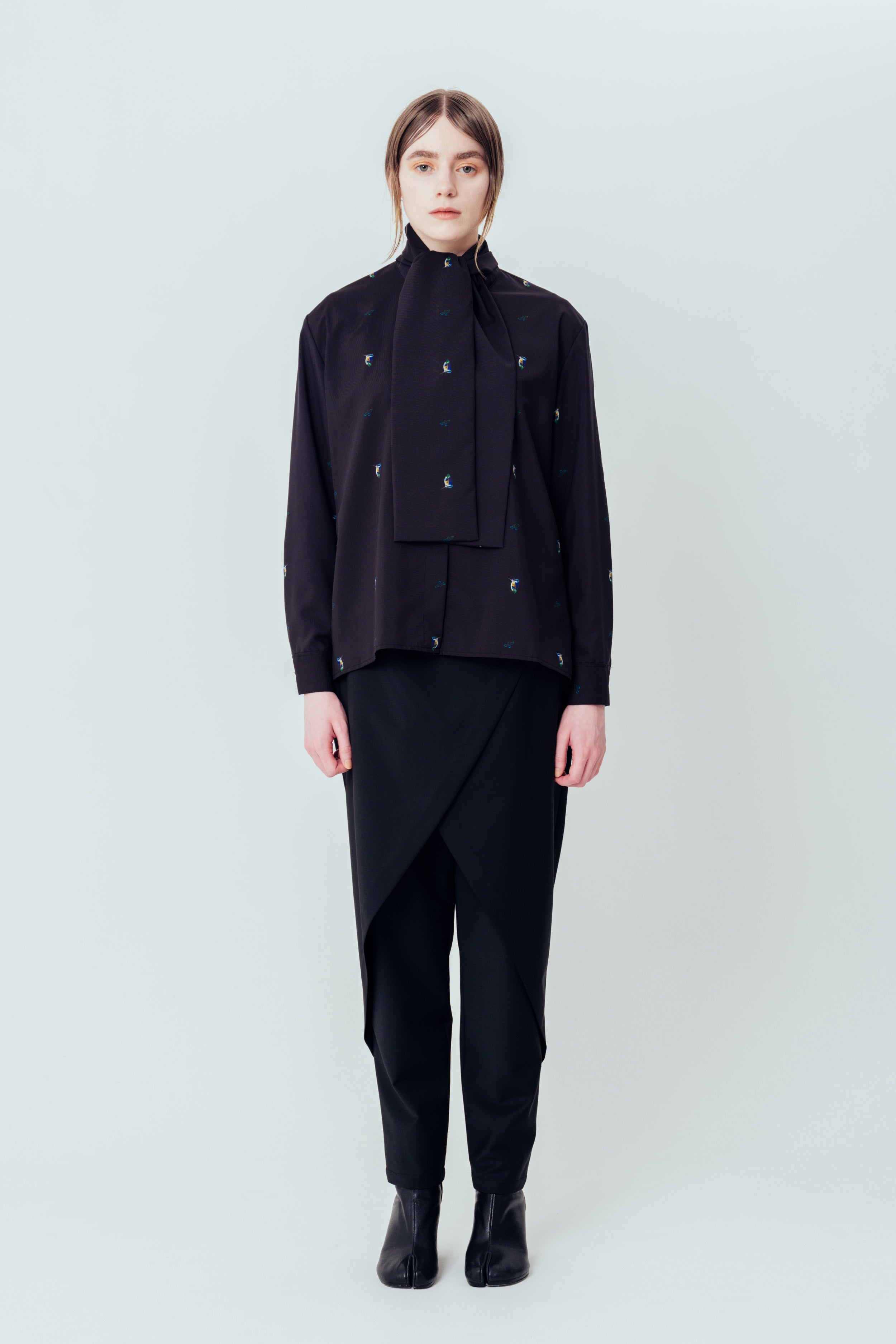 Isokichi Asakura × canaco_ PRINTED RIBBON BLOUSE（SKM-282