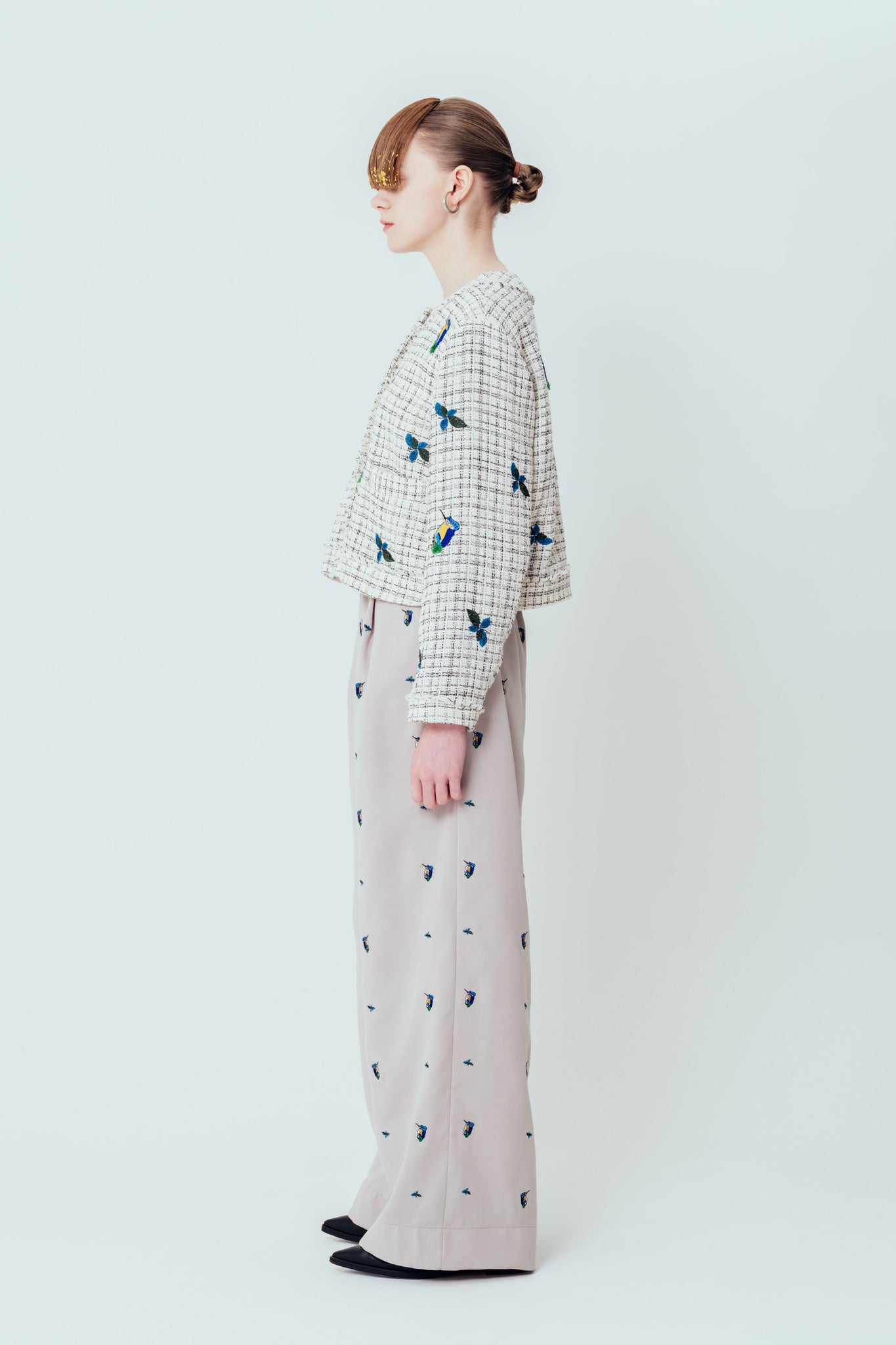 Isokichi Asakura × canaco_ EMBROIDERED TWEED SHORT JACKET（SKM-283）