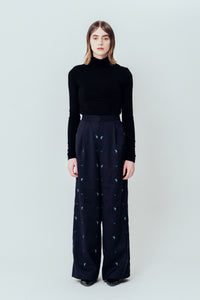 【入荷待ち】Isokichi Asakura × canaco_ EMBROIDERED DRESS WIDE PANTS（SKM-284）