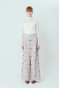 【入荷待ち】Isokichi Asakura × canaco_ EMBROIDERED DRESS WIDE PANTS（SKM-284）