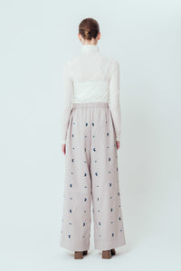 【入荷待ち】Isokichi Asakura × canaco_ EMBROIDERED DRESS WIDE PANTS（SKM-284）